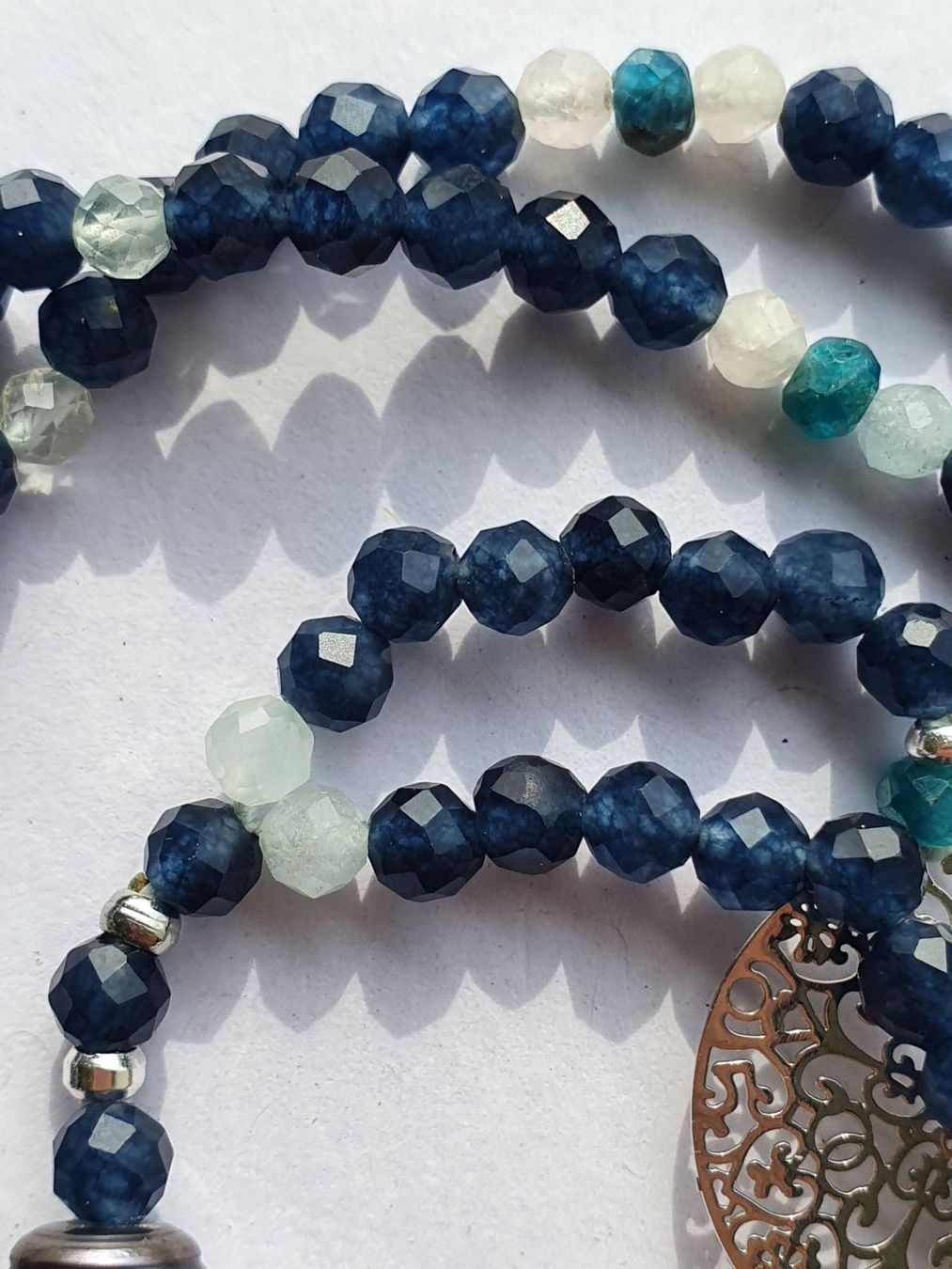 Ketten: Elegant Kette. Saphir, Morganit und Perle – Neu (gemäss Beschreibung) aus Benglen von Meercat3 4