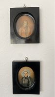 Zwei Portraits, 19. Jh., schwarz gerahmt