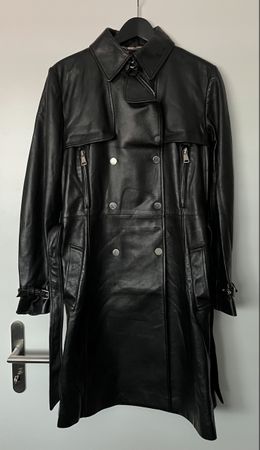 Dolce & Gabbana Ledermantel in Schwarz
