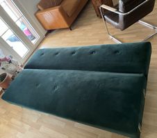 Sofa, grün, Samt, mit abnehmbaren Kopfteilen