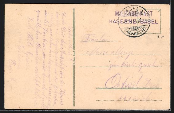 Cartes postales: AK Basel, Kaserne mit Uferpartie – D'occasion à Berlin par bartko-reher 1