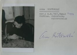 Anna Hostomska (1907-1992) Schriftstellerin - Autogramm