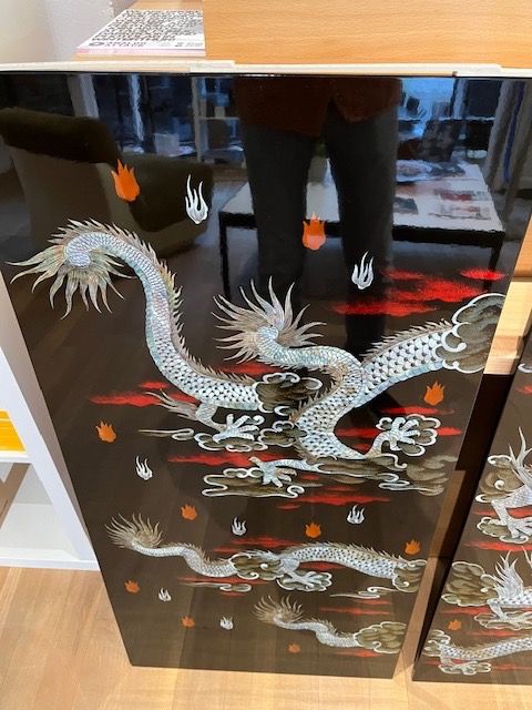 Dipinti: 4er Set Perlmutt Wandbild Drachen Asien Deko Gemälde – Usato da Winterthur venduto da projectcleanup 1