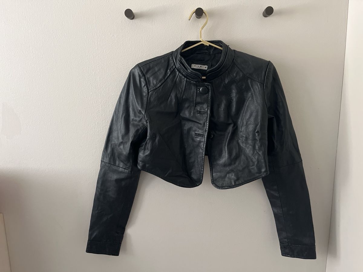 Bolero: cropped Lederjacke, Gr. M, schwarz, Bolero – Nuovo (secondo la descrizione) da Steinhuserberg venduto da Rea6005
