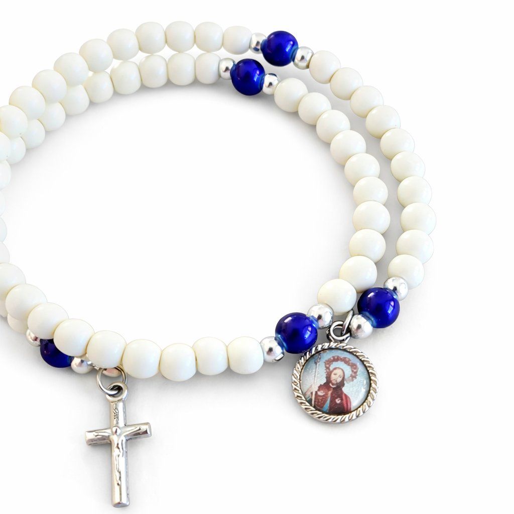 Bracciali & Braccialetti: Perlen Armband Kreuz Blau Weiss – Nuovo e nell'imballaggio originale da Fully venduto da VaneaSelection 2