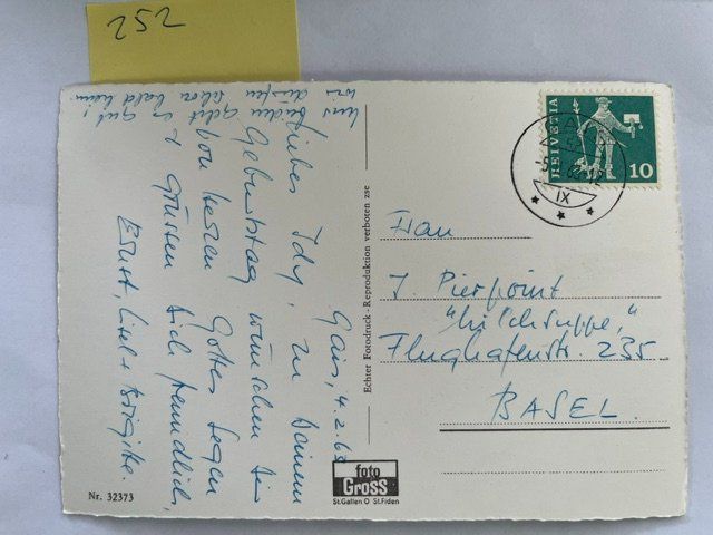 Cartoline postali: Postkarte Krankenhaus GAIS; 1963 – Usato da Niederwil AG venduto da dahu75 1
