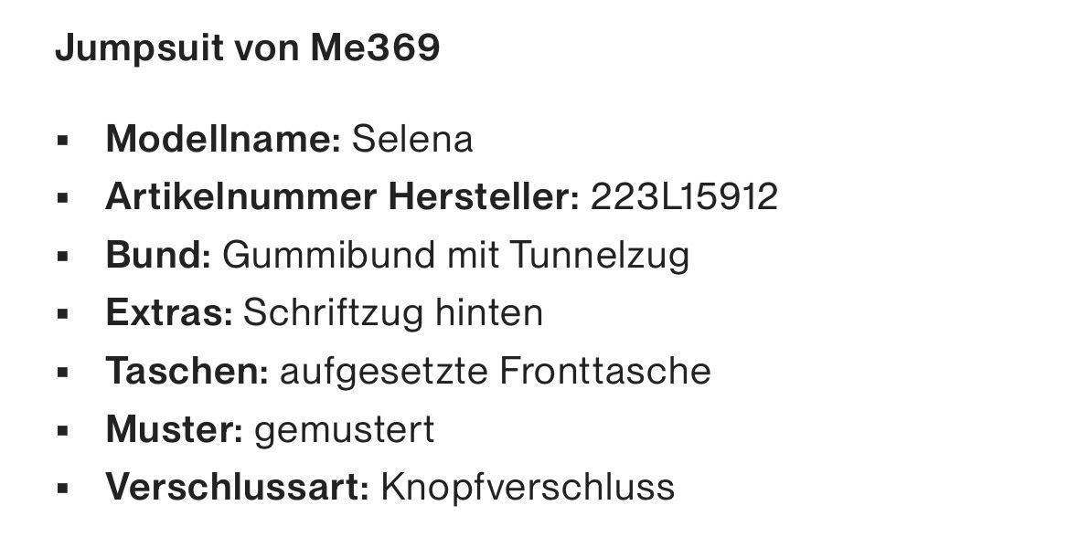 Tute: Jumpsuit Selena Me369 xs – Nuovo (secondo la descrizione) da Zürich venduto da Misus.Flohmi 2