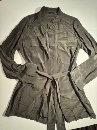 Massimo Dutti Seidenbluse/Jacke Gr M Khaki