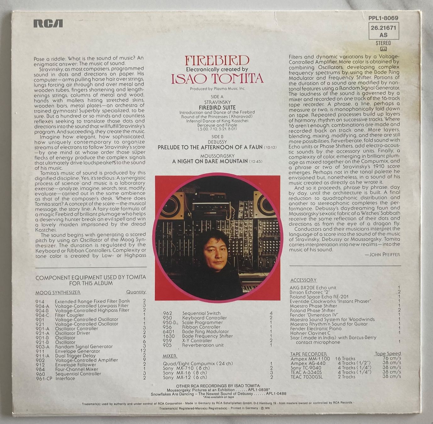 Dischi in vinile: TOMITA - FIREBIRD – Usato da Poliez-Pittet venduto da Newtown-Records 1
