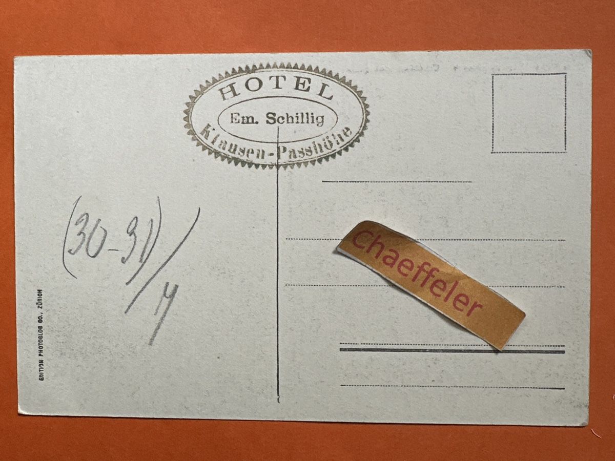 Cartoline postali: K 3769 Klausenstrasse - Claridenstock – Usato da Zürich venduto da Chaeffeler 1