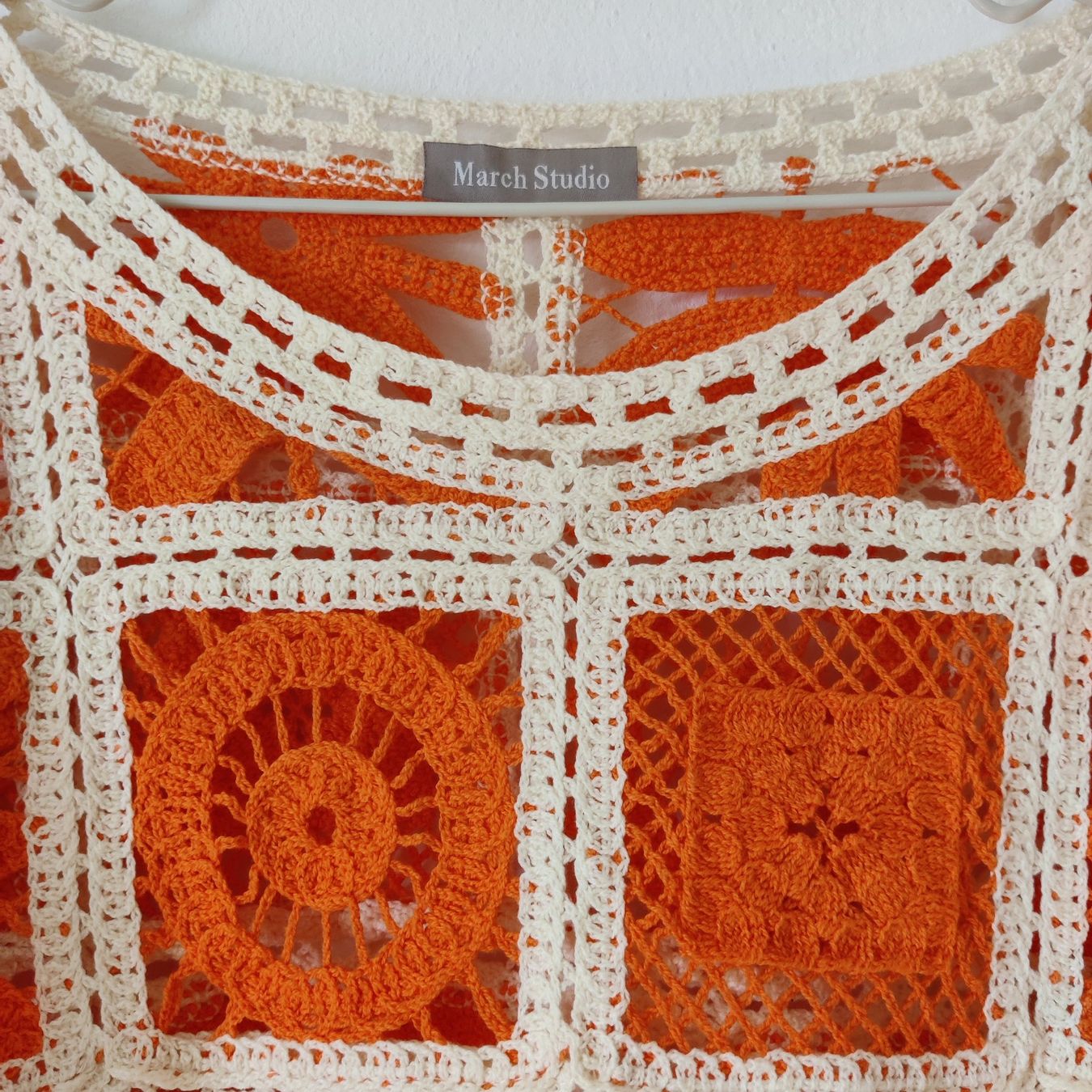 Maglioni & Felpe: MARCH STUDIO Boho Häckel Top Pulli Shirt Bluse kurz Gr.M NEU – Nuovo e nell'imballaggio originale da Winterthur venduto da Lotusherz 1