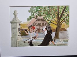 DER BUEB VOM TRUEB BILD HINTER NEUWERTIGEM PASSEPARTOUT