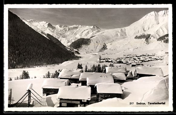 Cartoline postali: AK Sedrun, Tavetschertal im Winter – Usato da Berlin venduto da bartko-reher