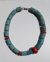 Amazonite &  Koral Kette