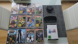 PSP Set mit Konsole und 12 Spiele und 1 Film