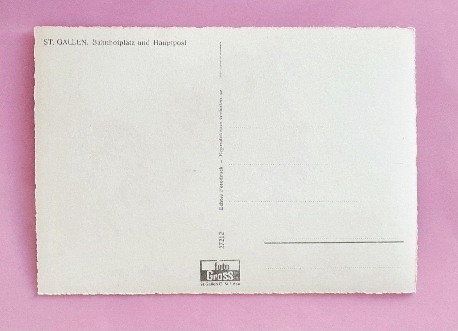 Cartoline postali: St. Gallen - Bahnhofplatz - Trolleybus - Haltestation – Usato da Rothrist venduto da RROENK 1
