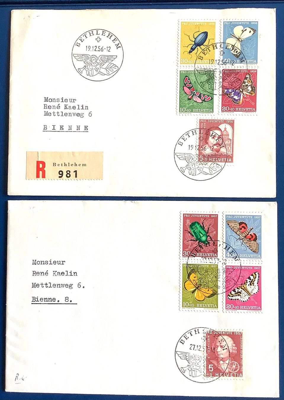 Tutti i francobolli: 1956 - 57 Pro Juventute -  Stempel Bethlehem – Usato da Liestal venduto da Skunk02
