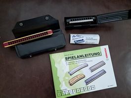 Mundharmonika Hohner Golden Melody, mit Spielanleitung, neu