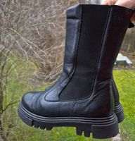 BOOTS STIEFEL SCHUHE ECHT LEDER SCHWARZ 39 TOP ZU TASCHE BAG
