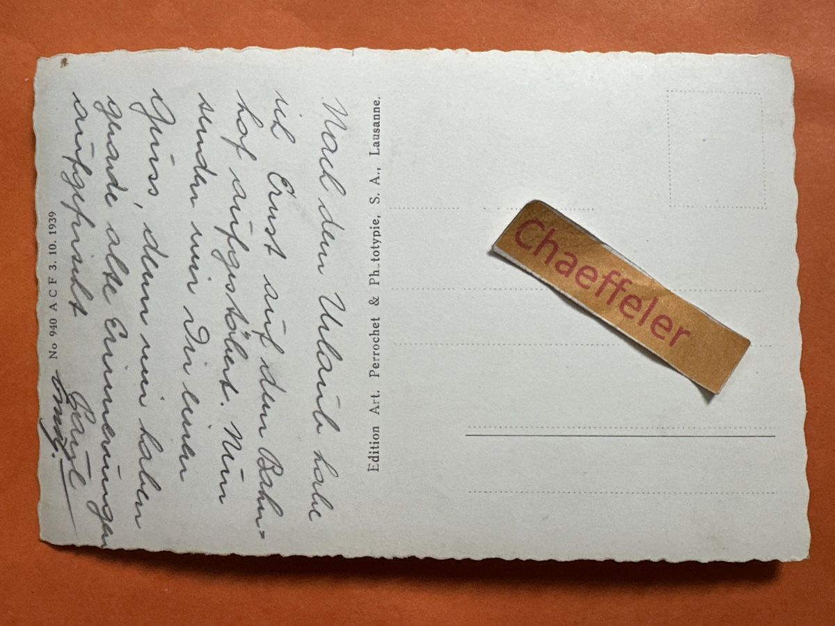 Cartoline postali: 2845 Payerne, Abteikirche, 1939 – Usato da Zürich venduto da Chaeffeler 1