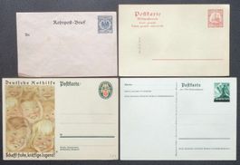 DEUTSCHES REICH: 4 Ganzsachen * aus 1889–1939