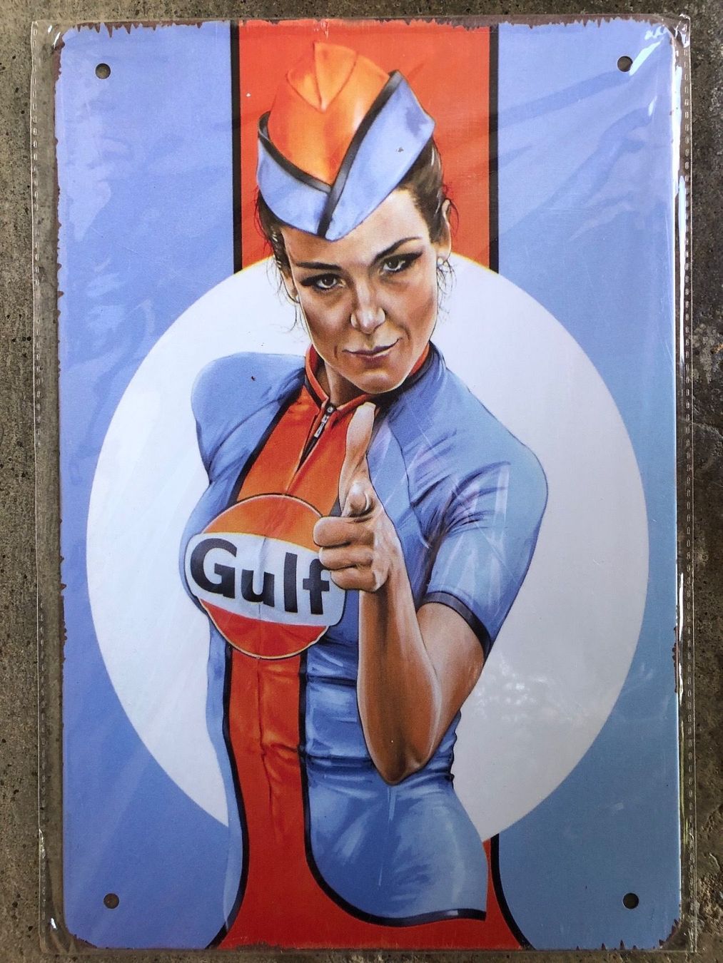 Schilder: Gulf pin up werbung reklame classic – Neu (gemäss Beschreibung) aus Reinach AG von rares75