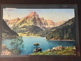 AK 1915 am Obersee mit Brünnelistock, gestempelt Näfels