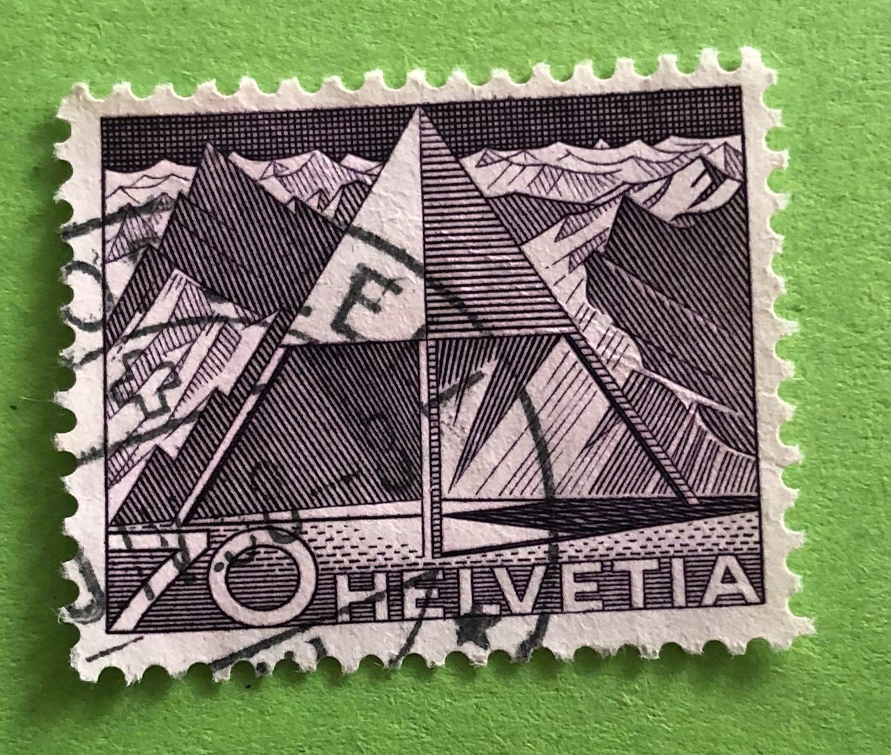 Alle Briefmarken: Nr.308 mit Stempel Triangulationspunkt Technik und Landschaf – Gebraucht aus Aarau von Billa007