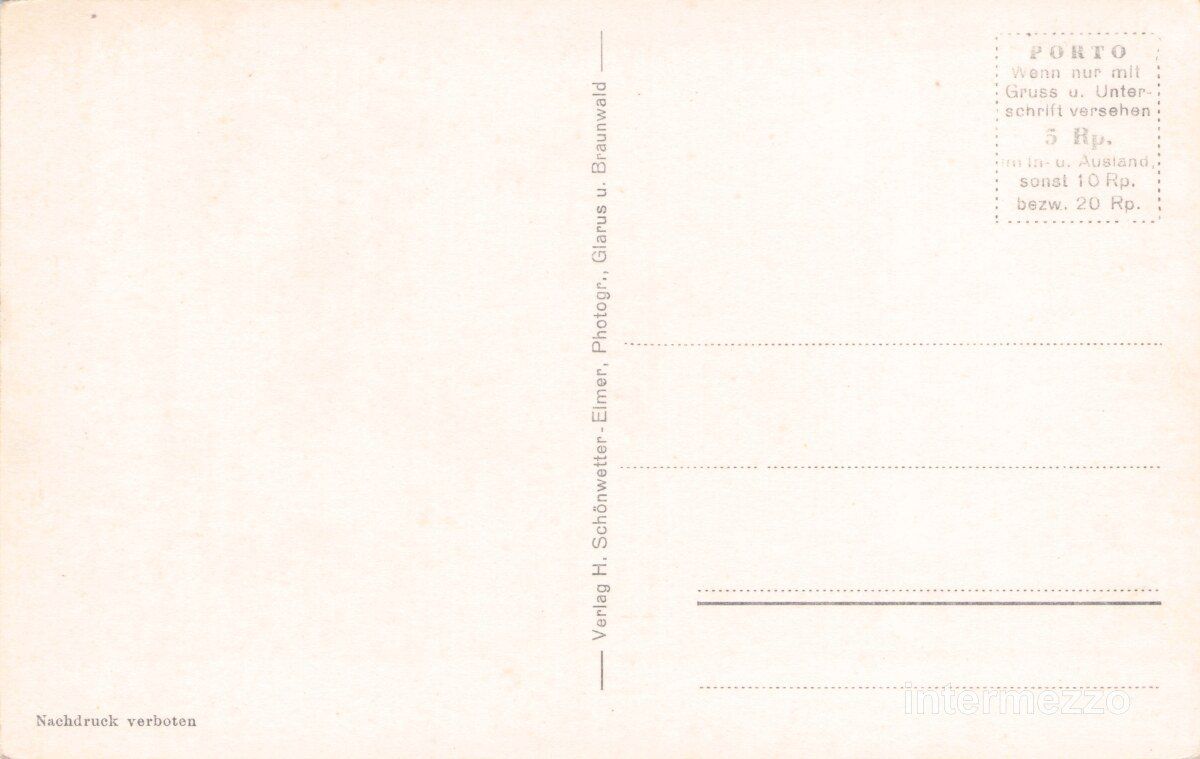 Cartoline postali: Oberblegisee GL // ca. 1936 Boot Braunwald – Usato da Basel venduto da intermezzo12 1