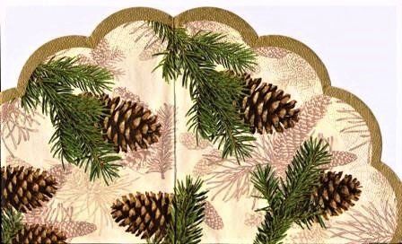 Tovaglioli: 2 Servietten rund Zapfen – Nuovo (secondo la descrizione) da Basel venduto da Happybaer
