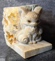 🦊✨ Quarz-Fuchs mit natürlicher Quarzdruse