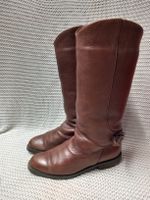 Vintage Retro Lederstiefel Lammfell gefüttert Gr.38