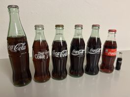 seltene Coca-Cola Glasflaschen Sammlerstücke (90er Jahre)