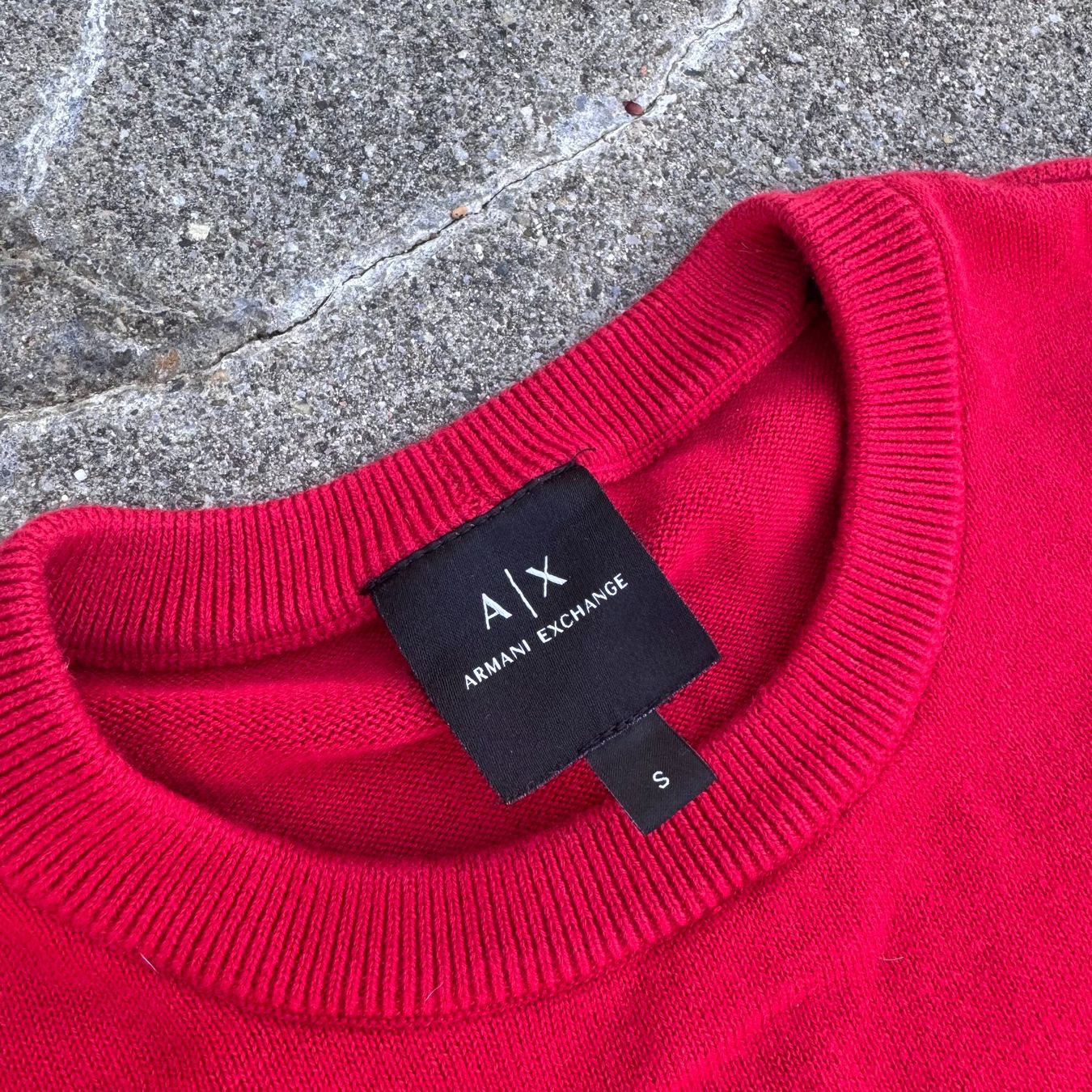 Armani Maglioni & Felpe: Armani Exchange red knitted sweatshirt pull pullover S – Usato da St. Gallen venduto da sourced_limited 2