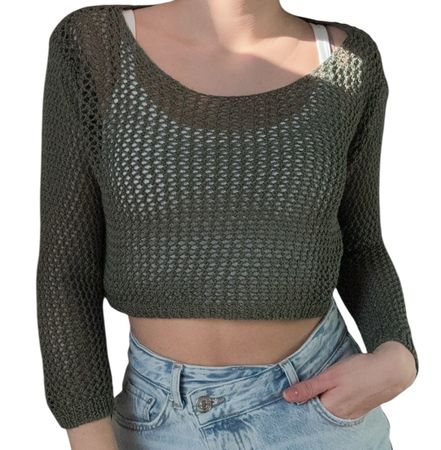Khaki Strickpullover von Please, Grösse S/M, Top Zustand!