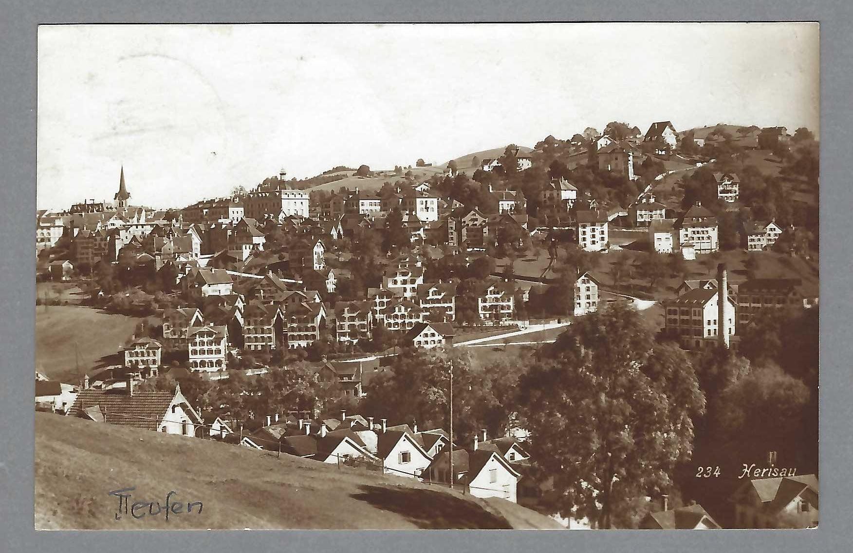 Cartoline postali: 1922, TEUFEN, SCHÖNE ANSICHT – Usato da Pura venduto da ulisse1957