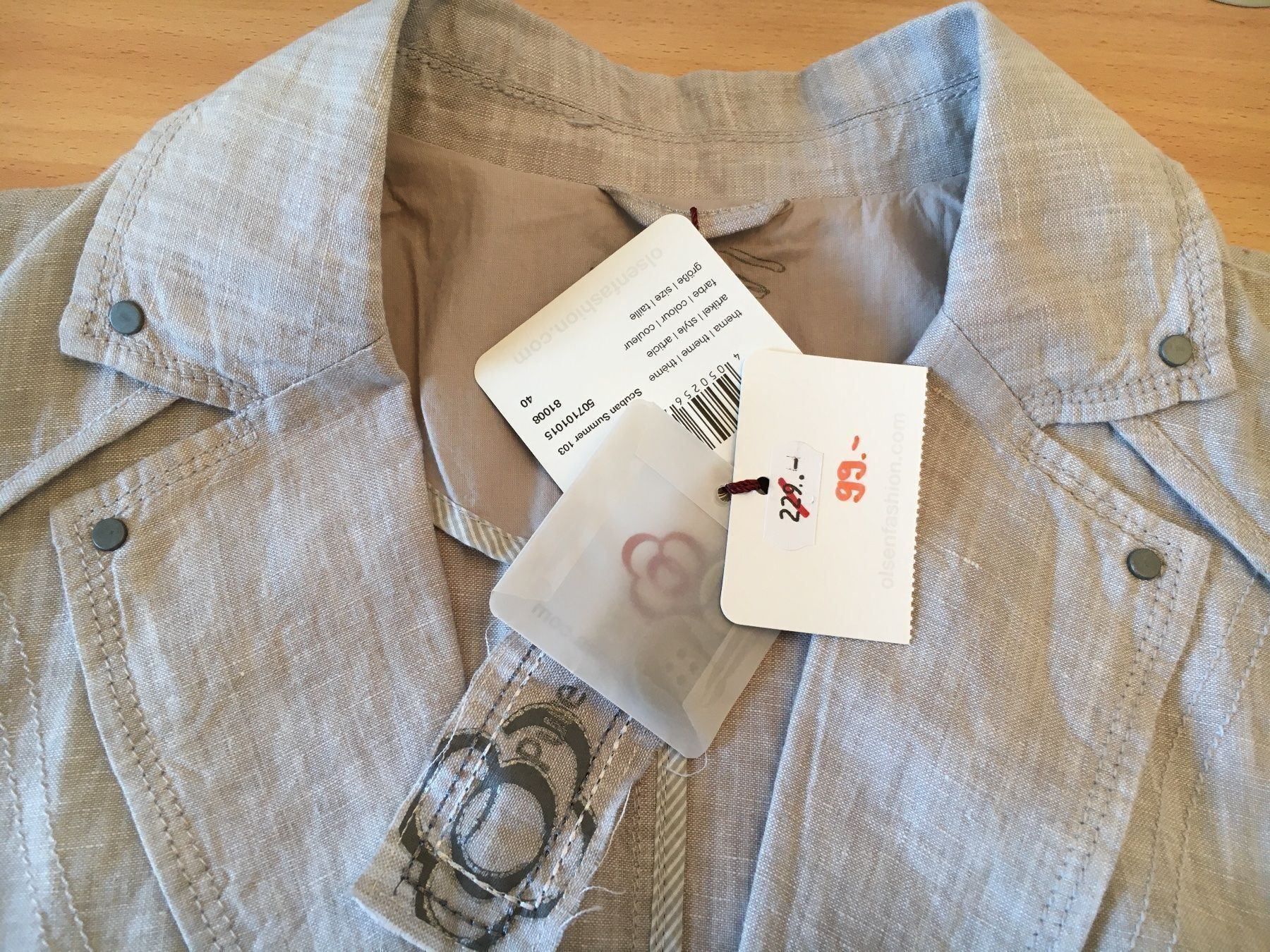 Completi & Tailleur: Olsen - Leinen Blazer / Jacke, grau, 40 – Nuovo (secondo la descrizione) da Luzern venduto da Jiggy_8898 8