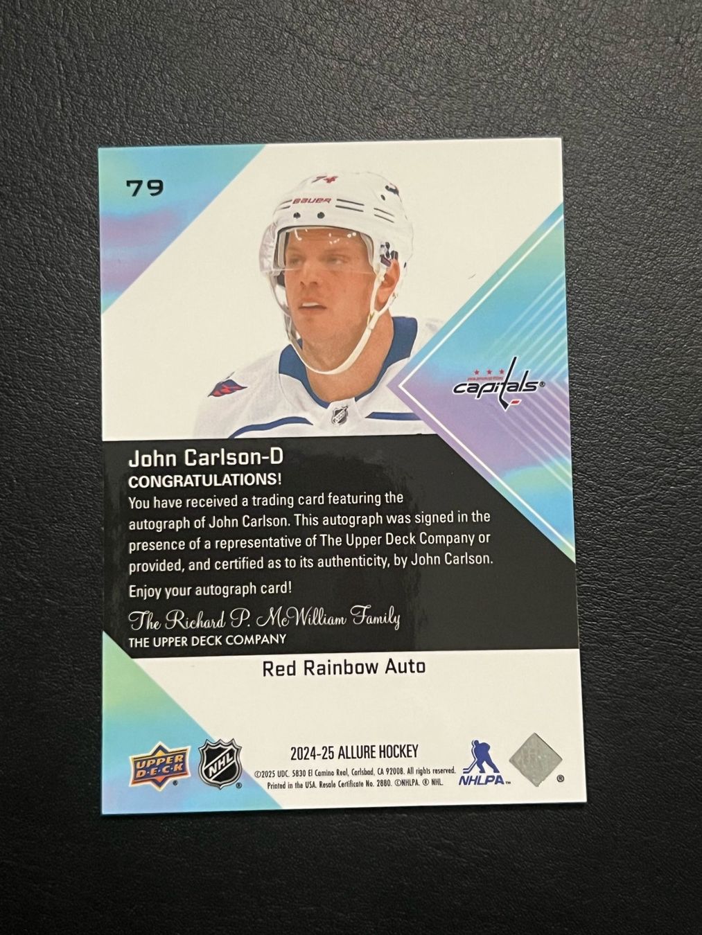 NHL Carte collezionabili: John Carlson 2024 Red Rainbow Auto Washington Capitals – Nuovo (secondo la descrizione) da Möhlin venduto da SwissHockeyCards 1