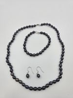 Süsswasser-Perlen Schmuckset Silber 925