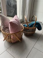 2 grosse, praktische Bambuskörbe im boho style