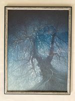 FRIEDRICH  HECHELMANN   Kunstdruck  BAUM  Holzrahmen  / Glas