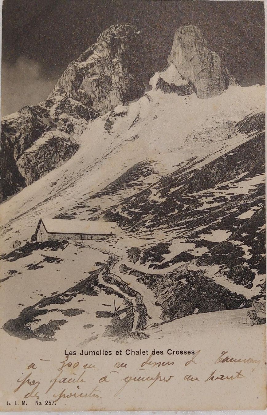 Cartoline postali: LES  JUMELLES et Chalet des Crosses – Usato da Delémont venduto da Domdom1