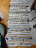 Maisons du Monde Jadid blue cotton jute runner carpet 80x200