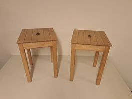 2x Taburettli Holzhocker Schemel Hocker