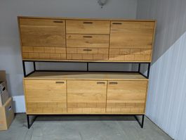 2x Sideboard Eiche massiv, geölt mit Metallgestell - TOP!