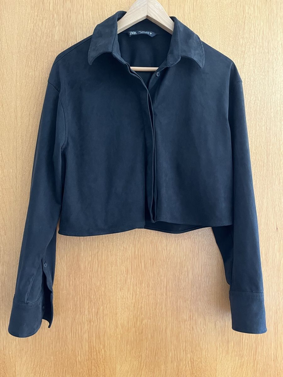Zara Giacche: Zara cropped light jacket black suede effect size M – Usato da Zürich venduto da chisabella