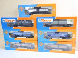 ROCO 7 x grosser Tankwagen - Set H0 4-Achser
