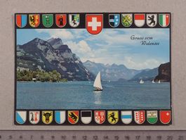 Walensee, Kantonswappen, Leistkamm, Alvier, Boot, Schiff