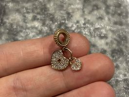Pandora Charm Herzen mit Zirkonia 💕 14 K ROSÉVERGOLDET 💝