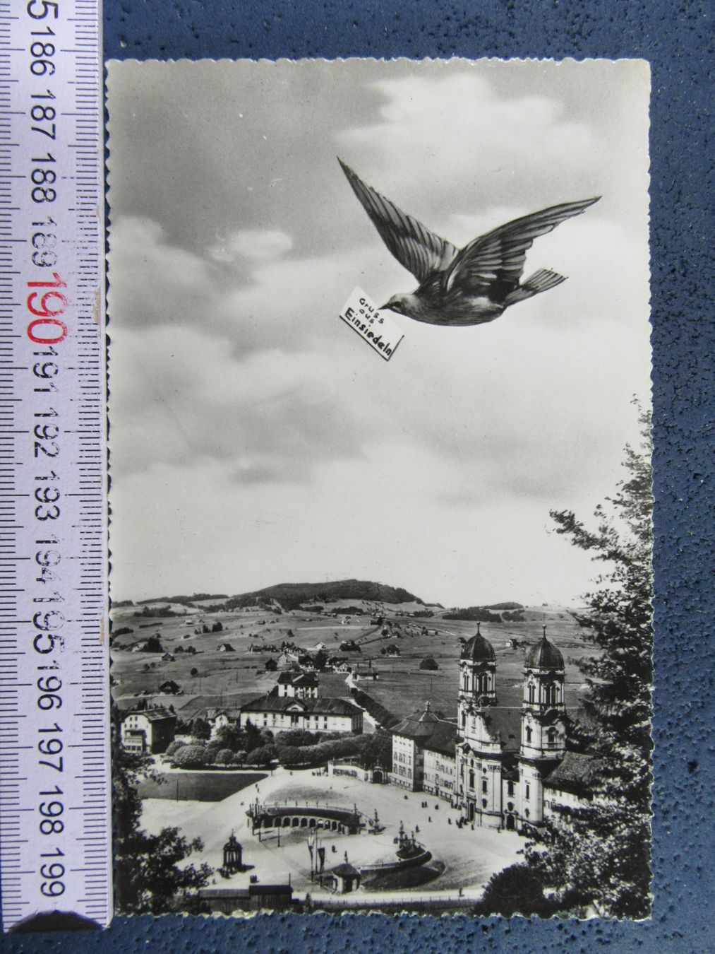 Cartoline postali: EINSIEDEL SZ 1955  AK GRUSS TAUBE – Usato da Ettingen venduto da Hausi4711